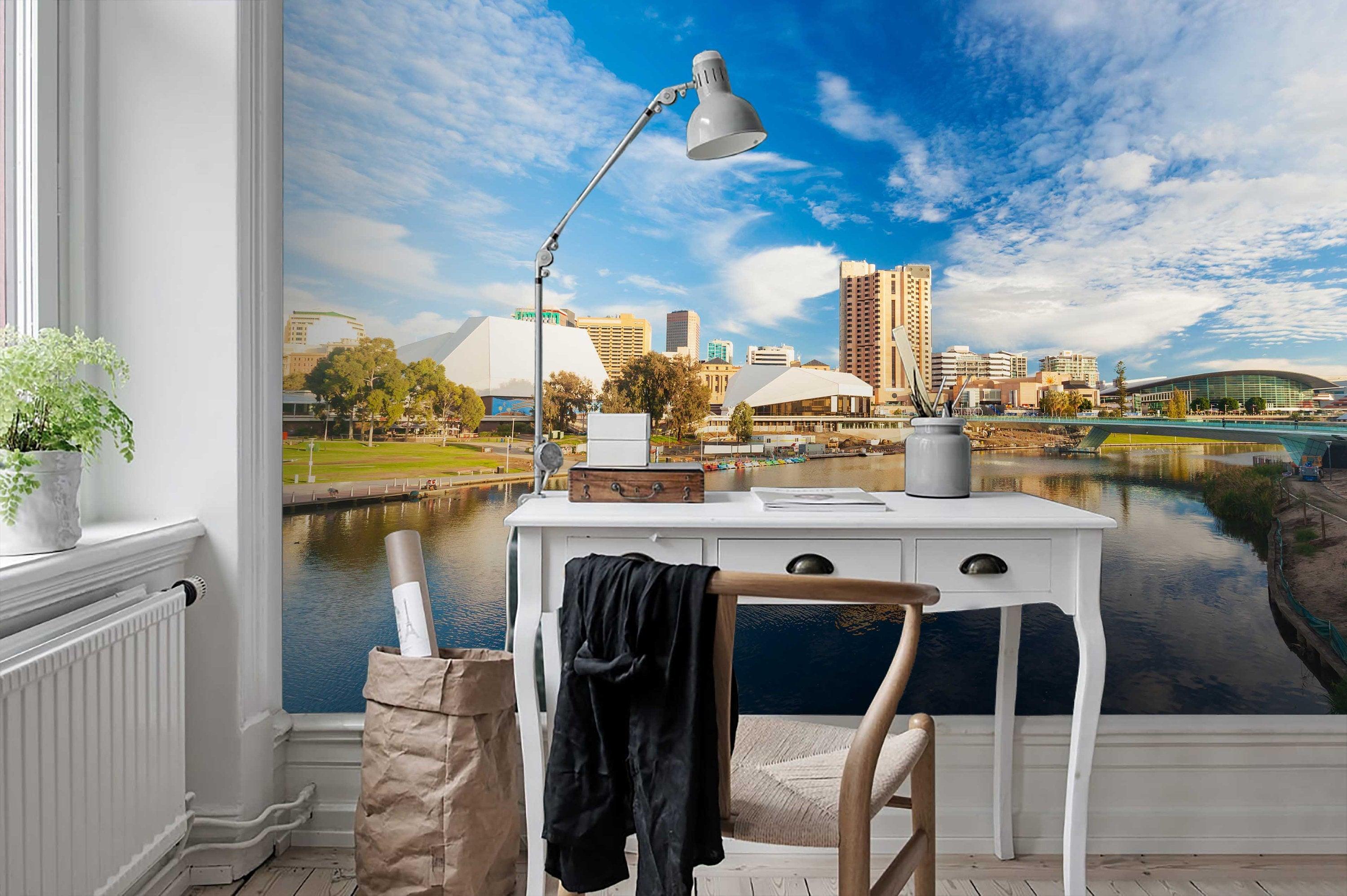 3D Lakes, Citiy, Sunny landscape Wallpaper- Jess Art Decoration