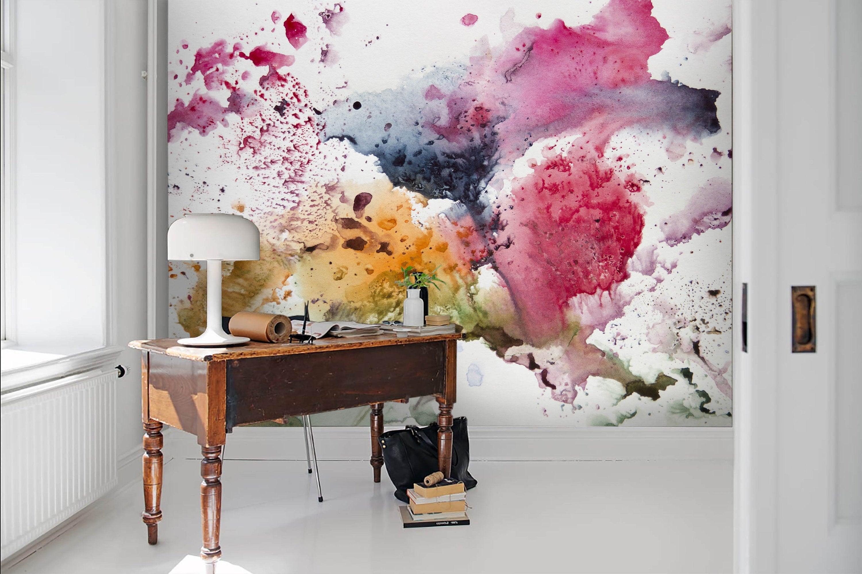 3D Colored, Splash-ink painting Wallpaper- Jess Art Decoration