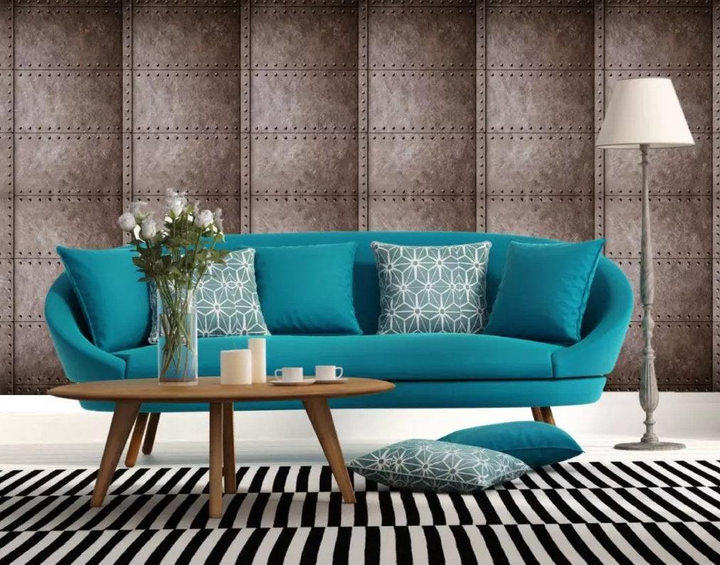 3D Vintage, Iron texture Wallpaper- Jess Art Decoration