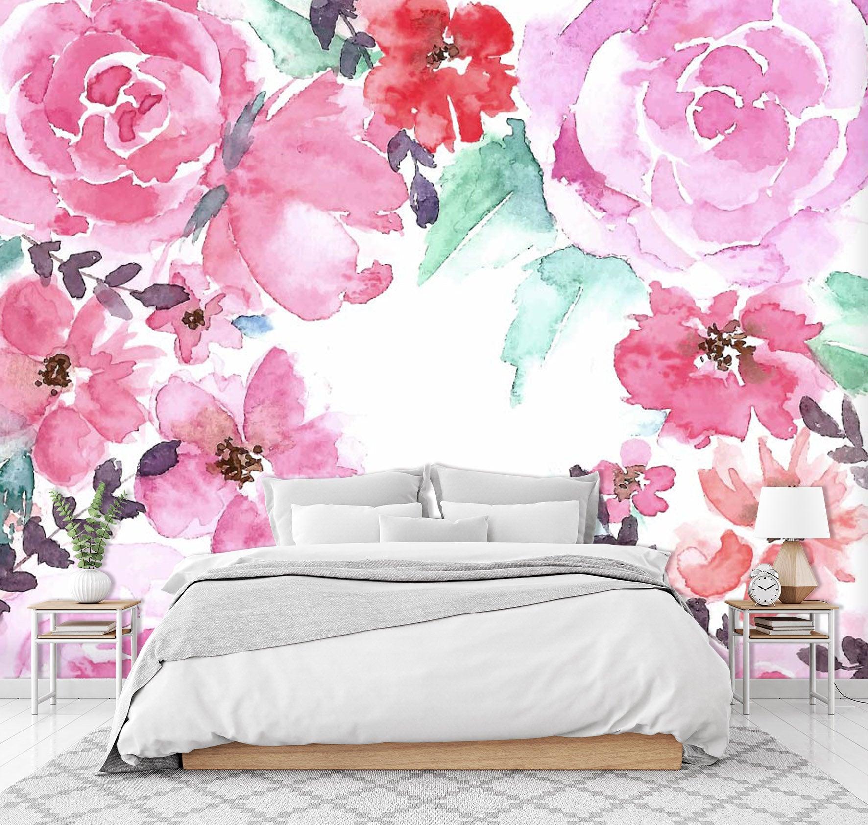 3D Delicate, Charming, Pink flower Wallpaper- Jess Art Decoration