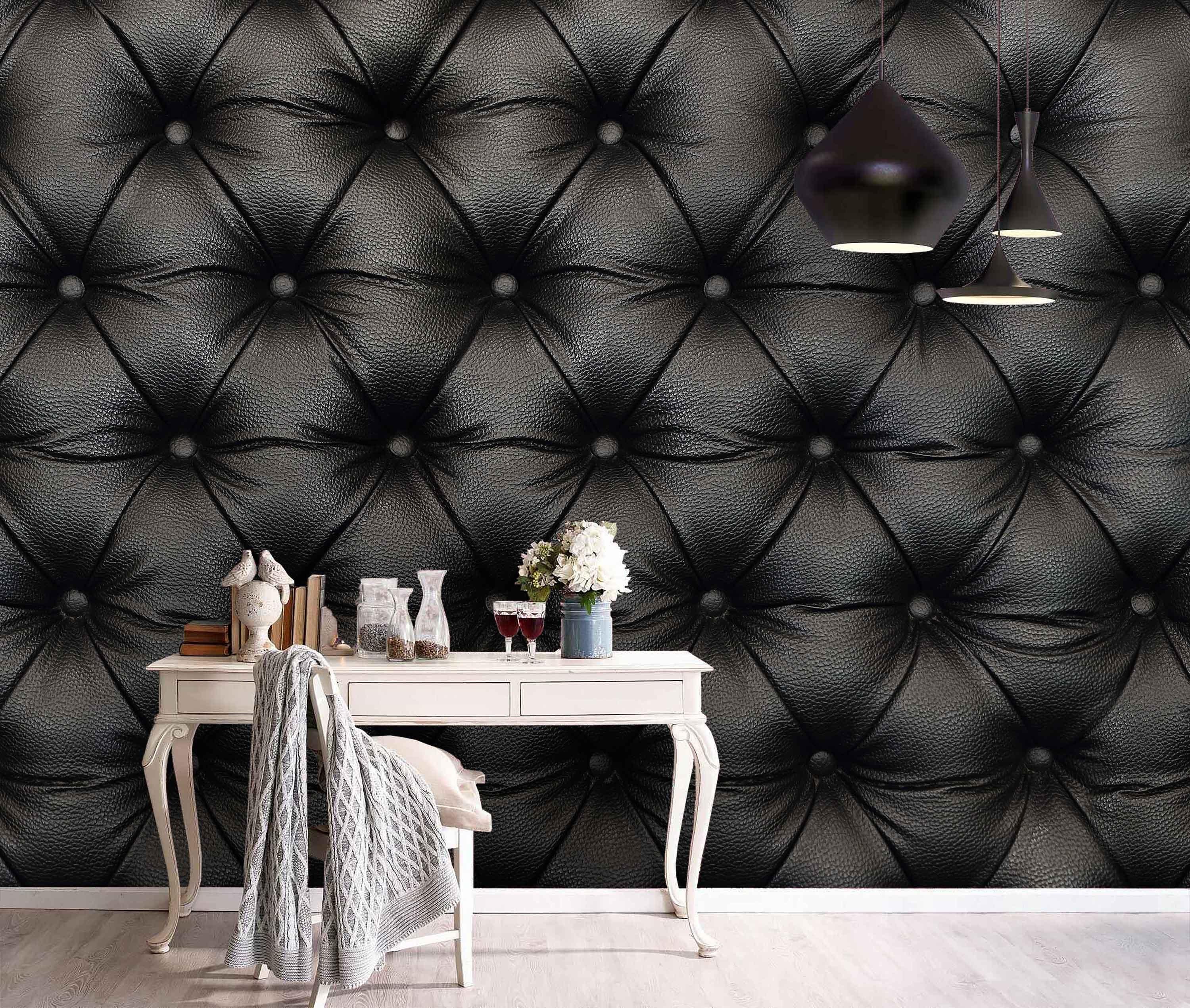 3D Black, Leathery texture Wallpaper- Jess Art Decoration
