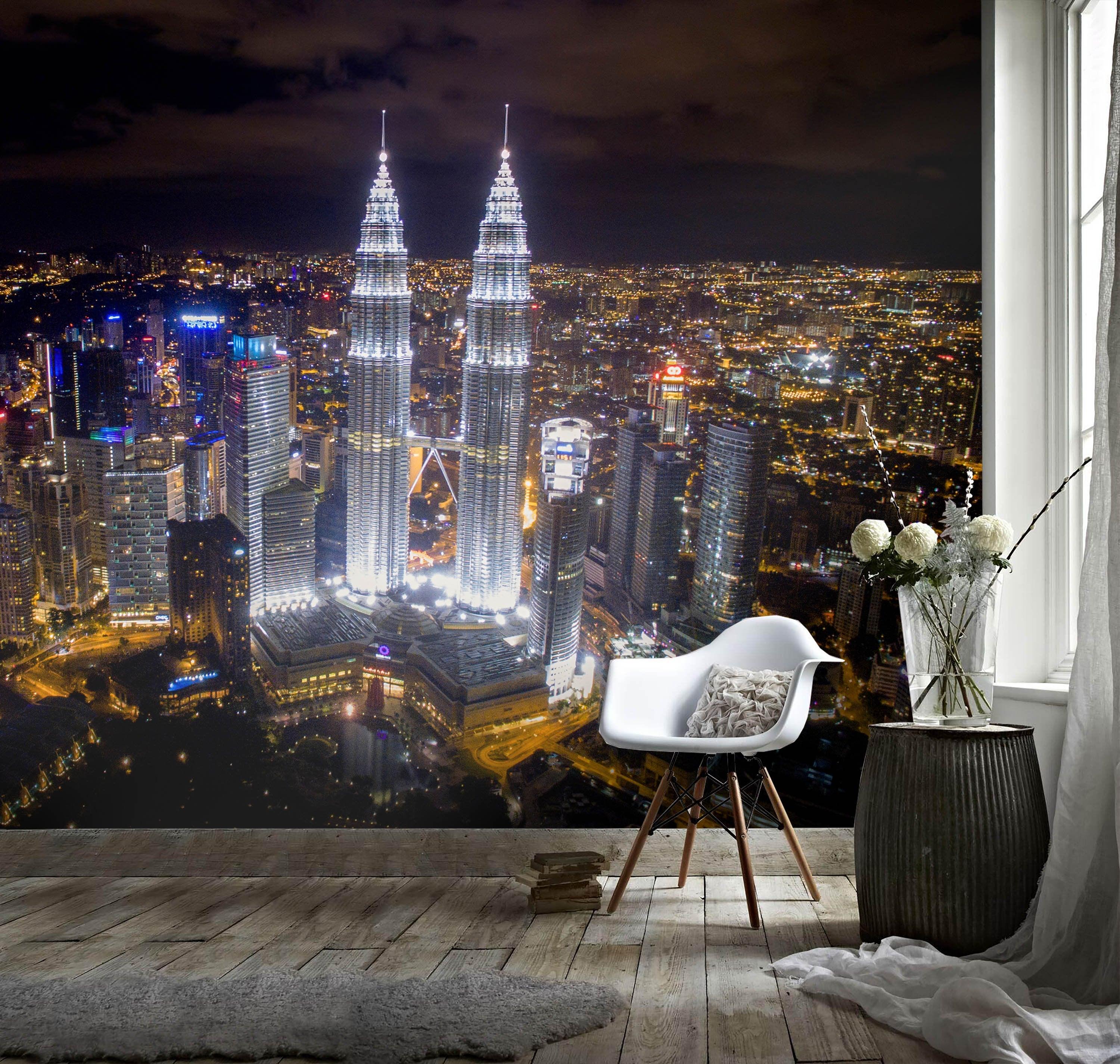 3D Dazzling, Gorgeous, City, Night scene Wallpaper- Jess Art Decoration