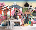 3D Japanese, Hand-painted, Ukiyo-e Wallpaper- Jess Art Decoration