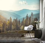 3D Pine tree, Mountain, Scenery Wallpaper- Jess Art Decoration