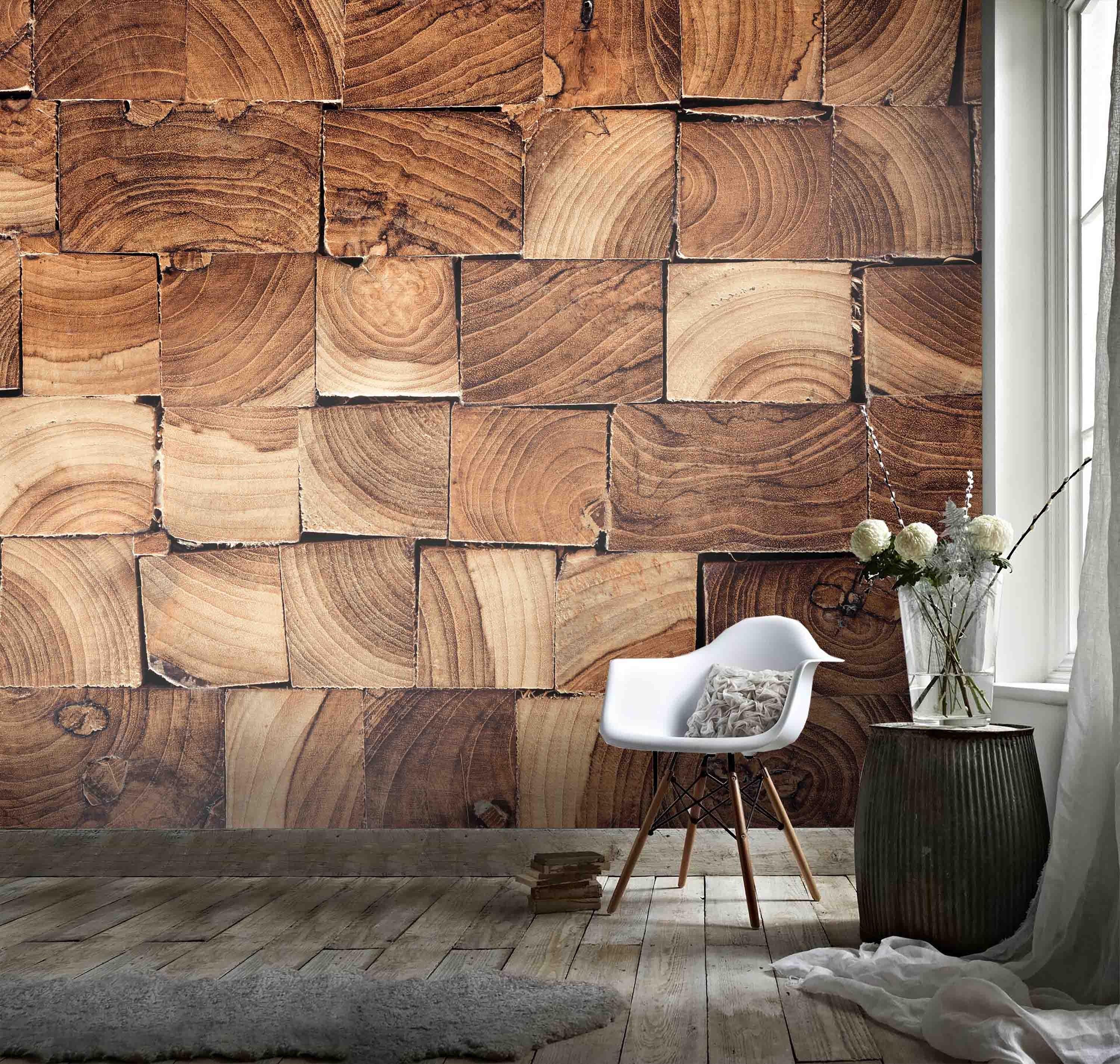 3D Damp, Wood grain Wallpaper- Jess Art Decoration