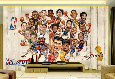 3D Cartoon, Basketball star Wallpaper- Jess Art Decoration