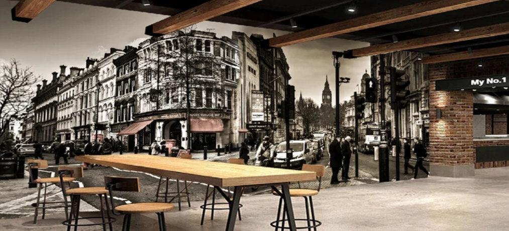 3D Vintage, London street Wallpaper- Jess Art Decoration