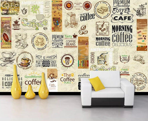 3D Cartoon, Cafe logo, Element Wallpaper- Jess Art Decoration