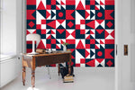 3D Red-tones, Abstract, Geometric figure Wallpaper- Jess Art Decoration
