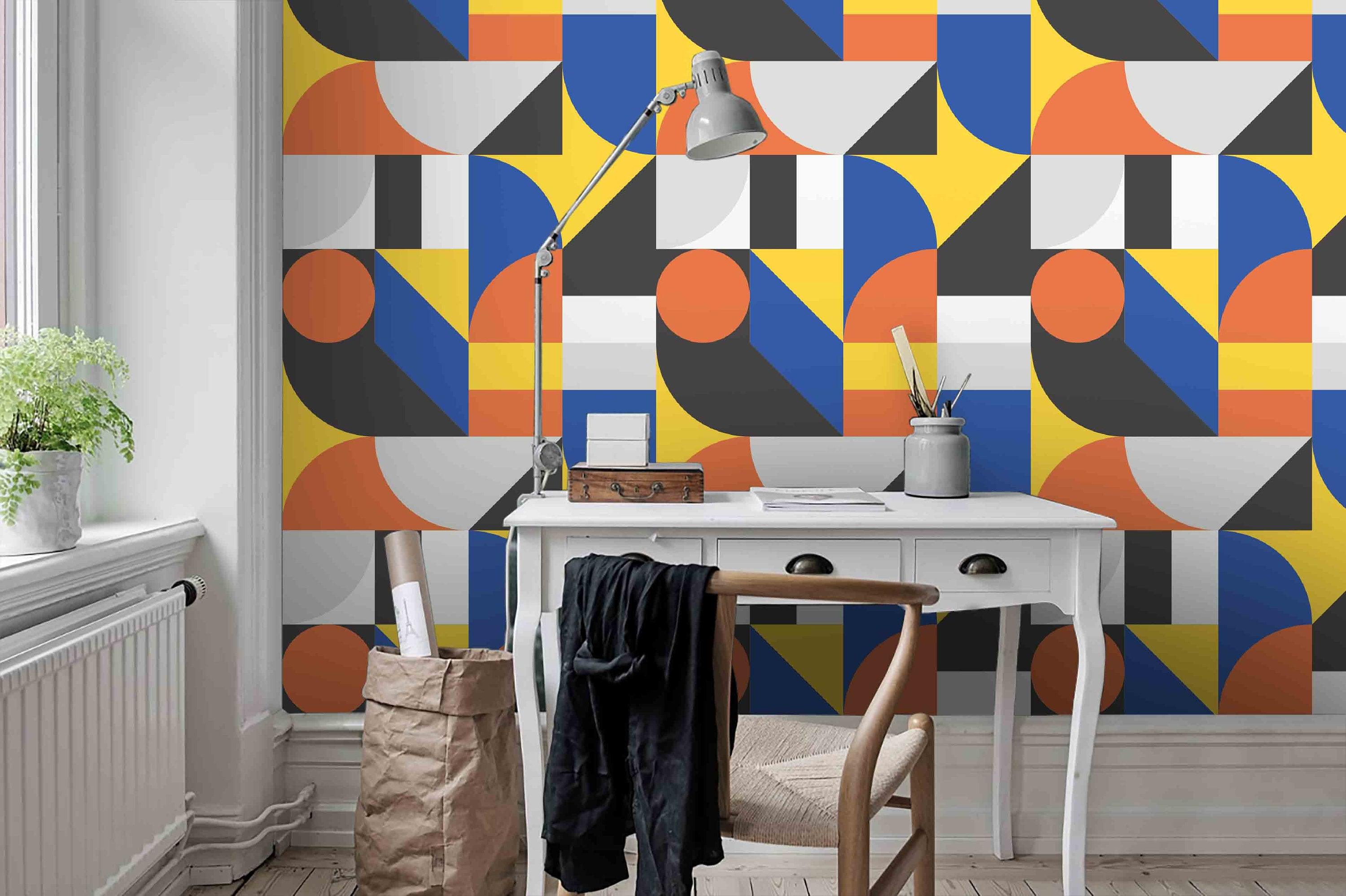 3D Warm-tones, Abstract, Geometric figure Wallpaper- Jess Art Decoration