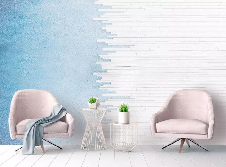 3D Blue-tones, Gradient, Blue stripe Wallpaper- Jess Art Decoration