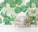 3D Tropical plant, Golden thread, Banana leaf Wallpaper- Jess Art Decoration