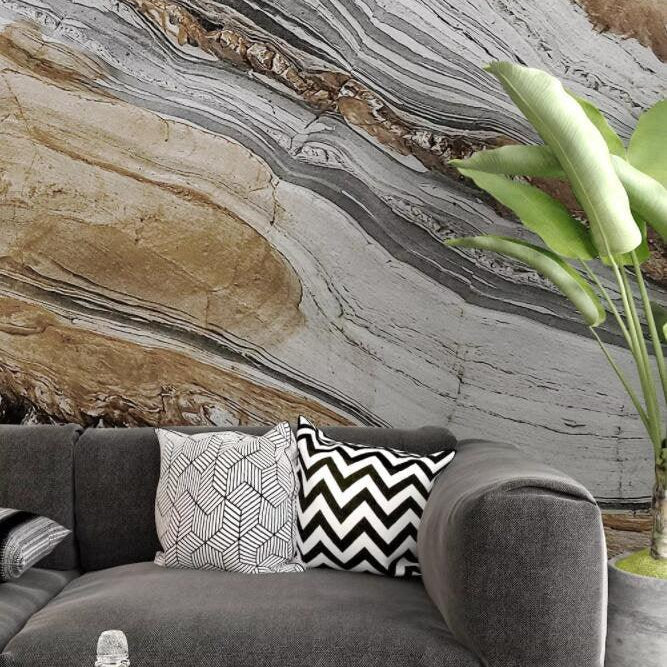 3D Brown-tones, Vintage, Marbled texture Wallpaper- Jess Art Decoration
