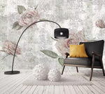 3D Vintage, Cracked concrete wall, Rose Wallpaper- Jess Art Decoration