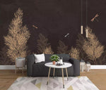 3D Vintage, Brown plant Wallpaper- Jess Art Decoration