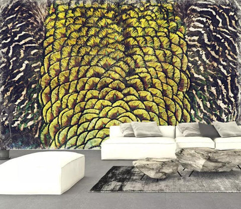 3D Abstract, Peacock feather Wallpaper- Jess Art Decoration