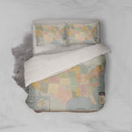 3D Vintage, World map Bedding Set Quilt Cover Quilt Duvet Cover ,Pillowcases Personalized  Bedding,Queen, King ,Full, Double 3 Pcs- Jess Art Decoration