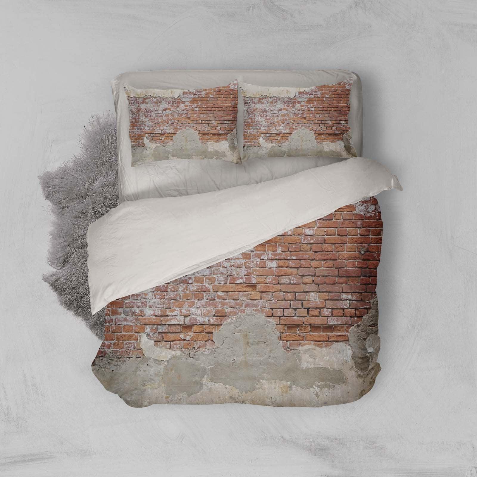 3D Broken, Brick wall Bedding Set Quilt Cover Quilt Duvet Cover ,Pillowcases Personalized  Bedding,Queen, King ,Full, Double 3 Pcs- Jess Art Decoration