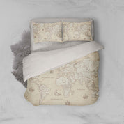 3D Vintage, World map Bedding Set Quilt Cover Quilt Duvet Cover ,Pillowcases Personalized  Bedding,Queen, King ,Full, Double 3 Pcs- Jess Art Decoration