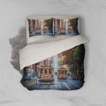 3D Streetcars, Street view Bedding Set Quilt Cover Quilt Duvet Cover ,Pillowcases Personalized  Bedding,Queen, King ,Full, Double 3 Pcs- Jess Art Decoration