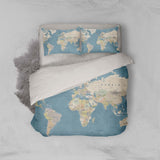 3D Traditional, World map Bedding Set Quilt Cover Quilt Duvet Cover ,Pillowcases Personalized  Bedding,Queen, King ,Full, Double 3 Pcs- Jess Art Decoration