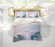 3D Pink-tones  Marbled  Quilt Cover Set Bedding Set Pillowcases- Jess Art Decoration
