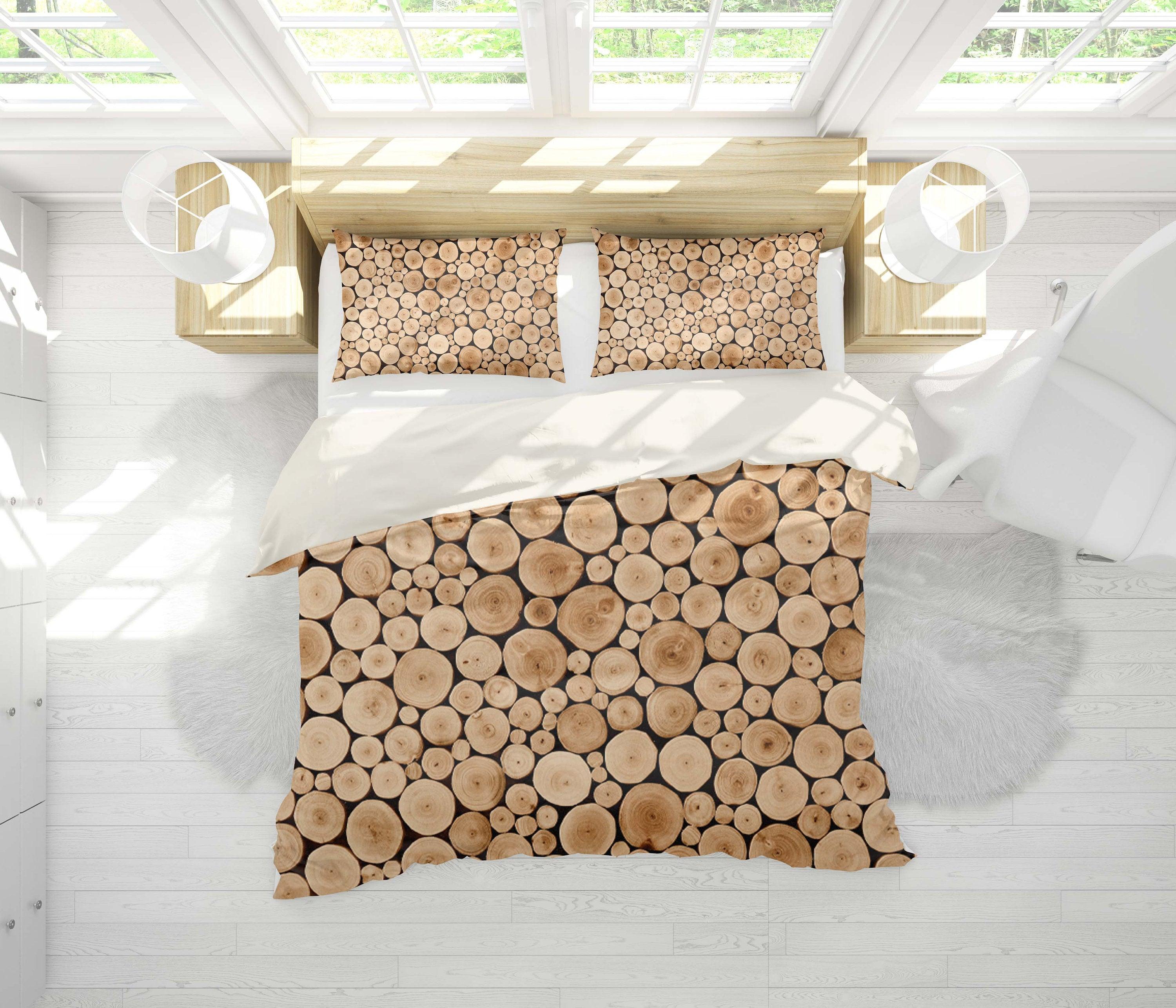 3D Abstract, Wood Bedding Set Quilt Cover Quilt Duvet Cover ,Pillowcases Personalized  Bedding,Queen, King ,Full, Double 3 Pcs- Jess Art Decoration