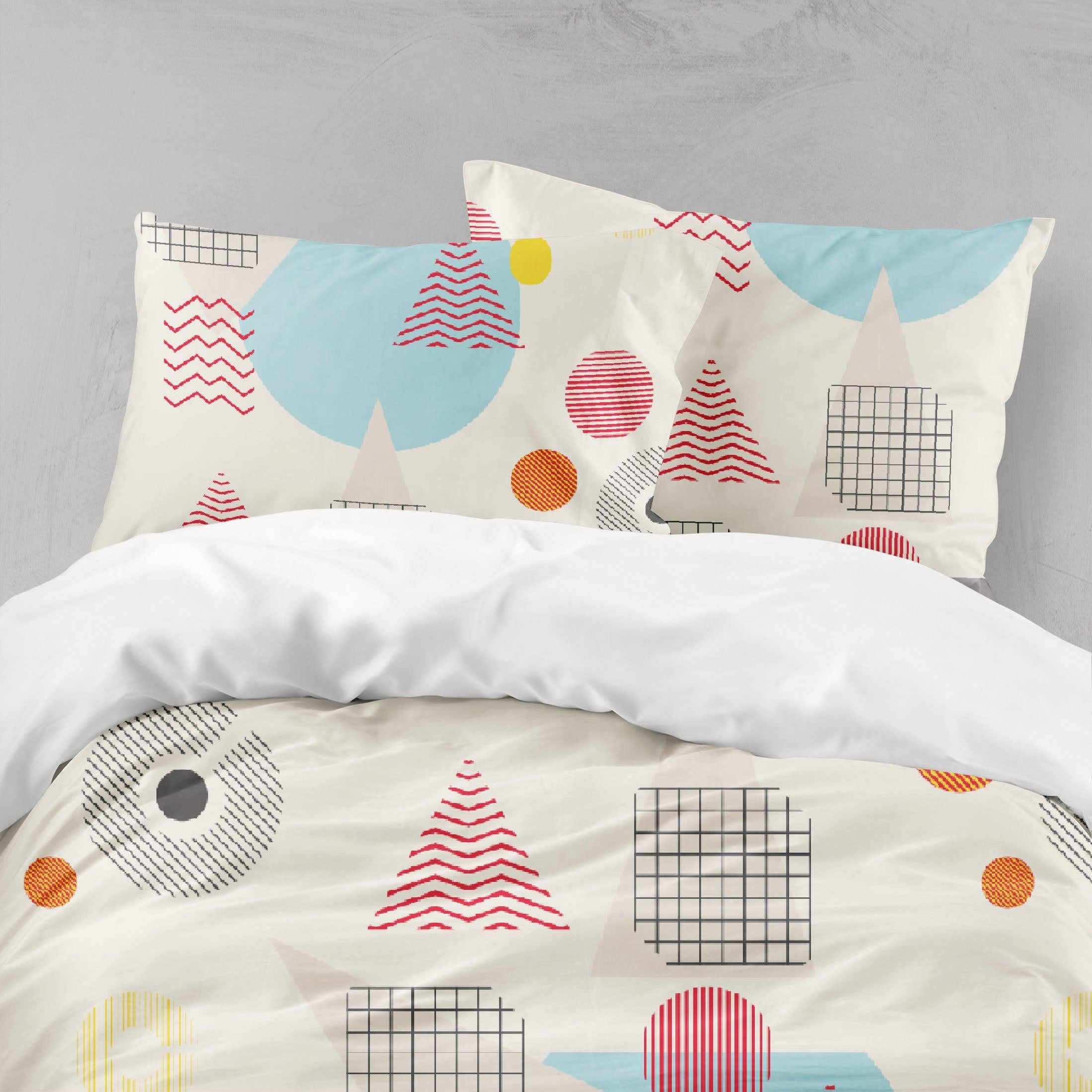 3D Abstract graphic Bedding Set Quilt Cover Quilt Duvet Cover ,Pillowcases Personalized  Bedding,Queen, King ,Full, Double 3 Pcs- Jess Art Decoration