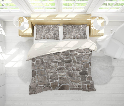 3D Stone Bedding Set Quilt Cover Quilt Duvet Cover ,Pillowcases Personalized  Bedding,Queen, King ,Full, Double 3 Pcs- Jess Art Decoration