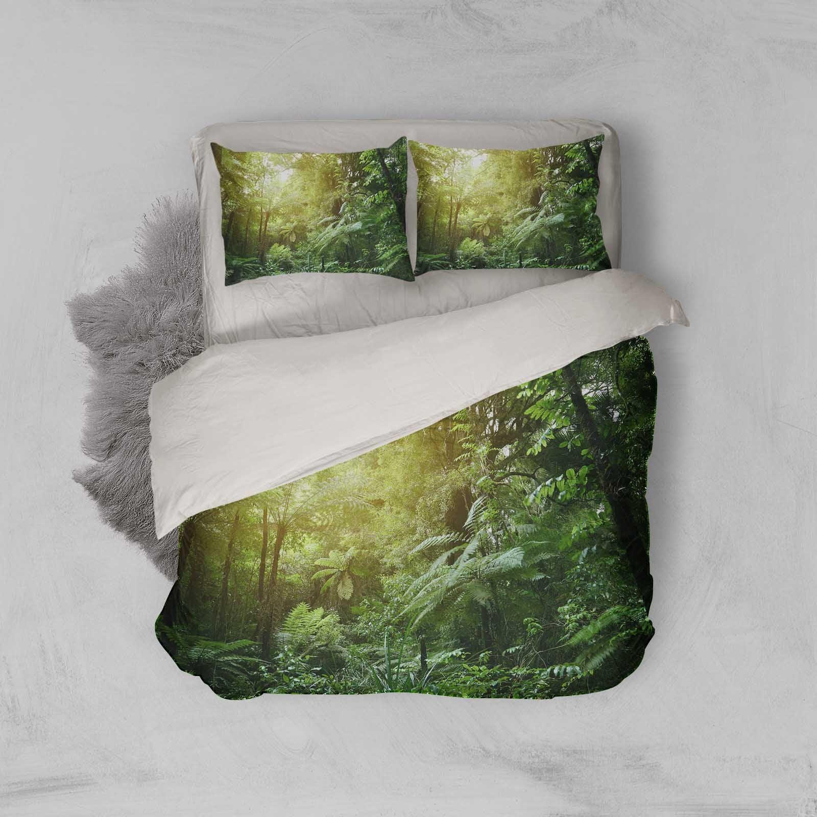 3D Sunshine, Forest Bedding Set Quilt Cover Quilt Duvet Cover ,Pillowcases Personalized  Bedding,Queen, King ,Full, Double 3 Pcs- Jess Art Decoration