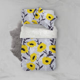 3D Cartoon sunflower Bedding Set Quilt Cover Quilt Duvet Cover ,Pillowcases Personalized  Bedding,Queen, King ,Full, Double 3 Pcs- Jess Art Decoration