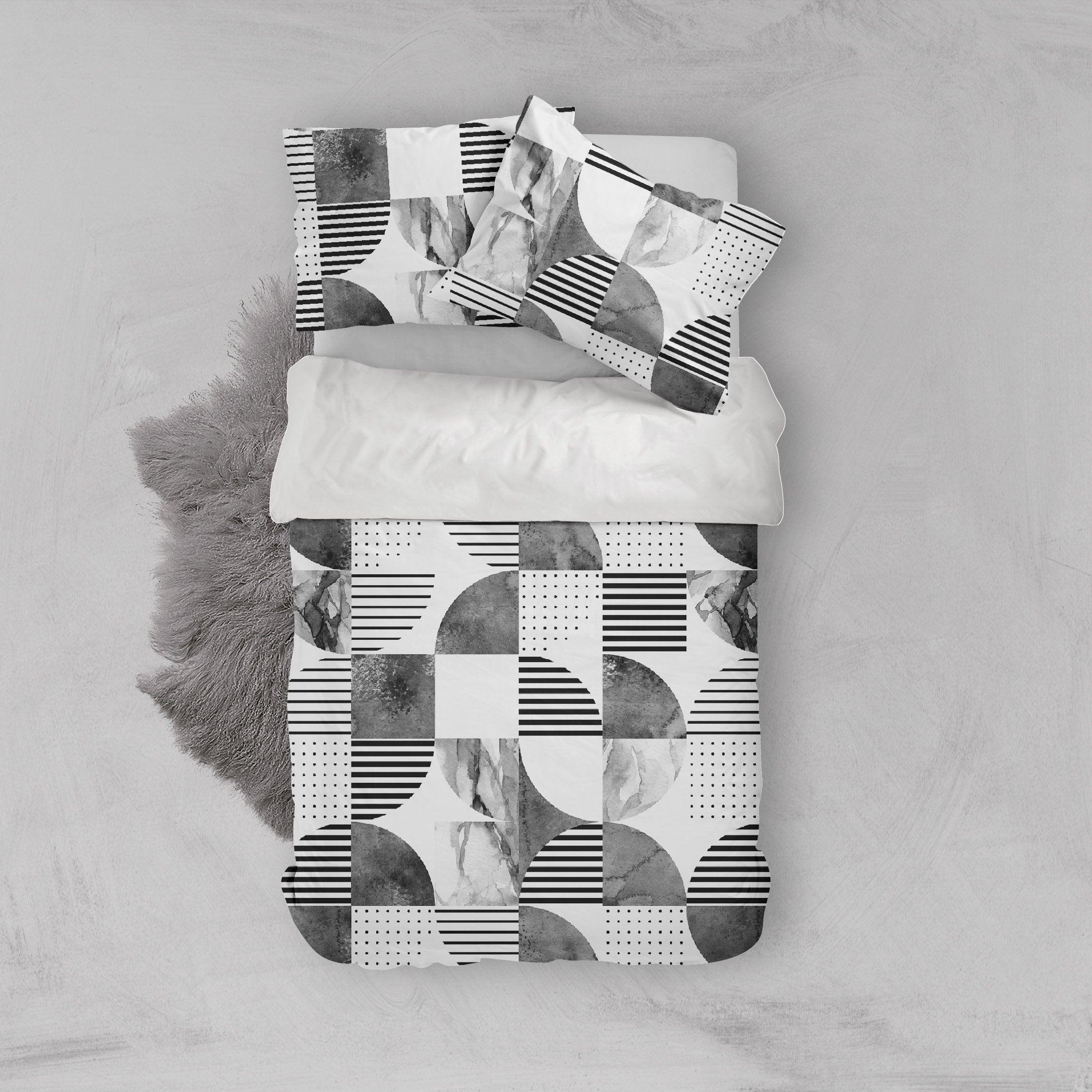 3D Abstract graphic Bedding Set Quilt Cover Quilt Duvet Cover ,Pillowcases Personalized  Bedding,Queen, King ,Full, Double 3 Pcs- Jess Art Decoration