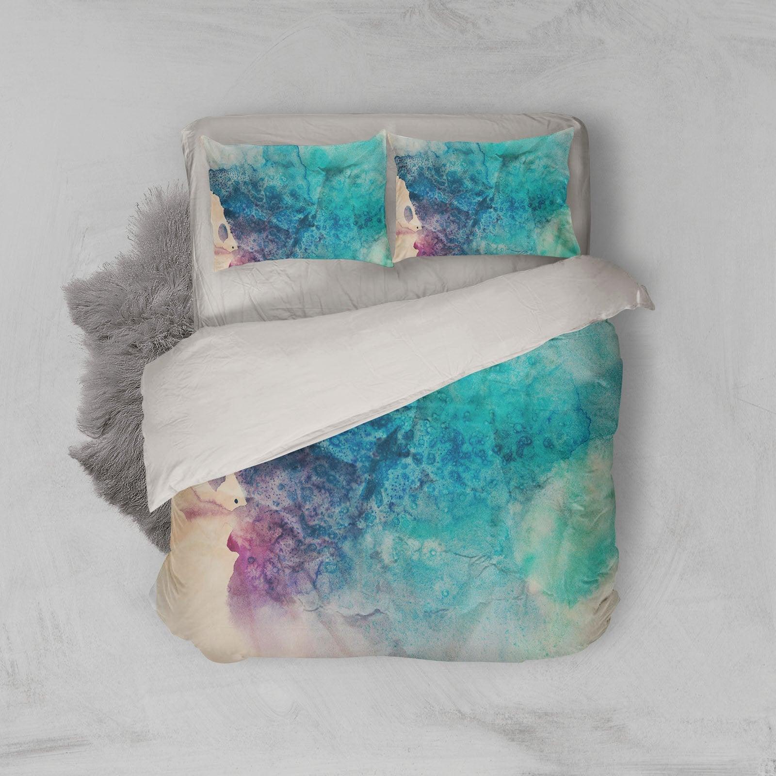 3D Watercolor shading Bedding Set Quilt Cover Quilt Duvet Cover ,Pillowcases Personalized  Bedding,Queen, King ,Full, Double 3 Pcs- Jess Art Decoration