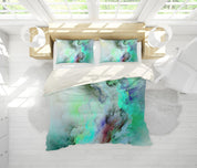 3D Green-tones, Smoke Bedding Set Quilt Cover Quilt Duvet Cover ,Pillowcases Personalized  Bedding,Queen, King ,Full, Double 3 Pcs- Jess Art Decoration