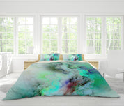 3D Green-tones, Smoke Bedding Set Quilt Cover Quilt Duvet Cover ,Pillowcases Personalized  Bedding,Queen, King ,Full, Double 3 Pcs- Jess Art Decoration