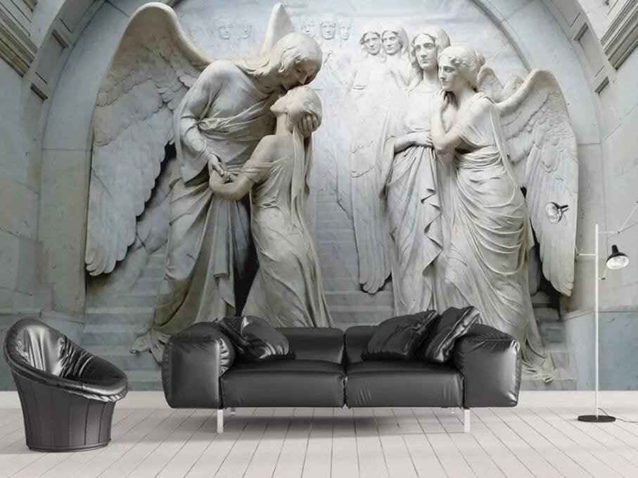 3D Classical, Sacred, Religious sculpture Wallpaper- Jess Art Decoration