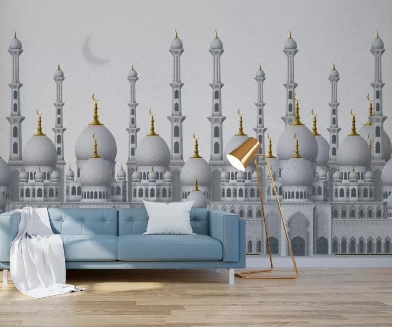 3D Pure, Arab, Illustration style, Muslim architecture Wallpaper- Jess Art Decoration