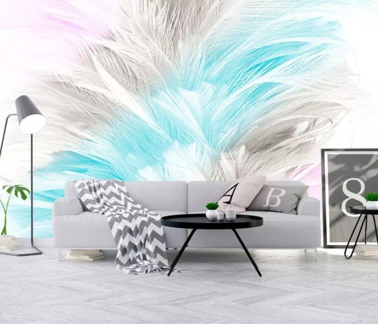 3D Abstract, Watercolor, Soft, Feather Wallpaper- Jess Art Decoration