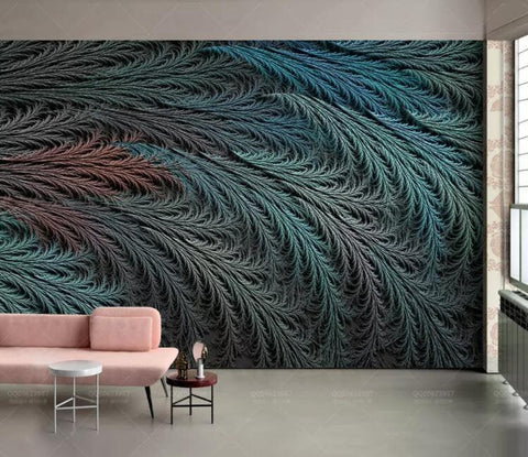 3D Abstract, Black feather Wallpaper- Jess Art Decoration