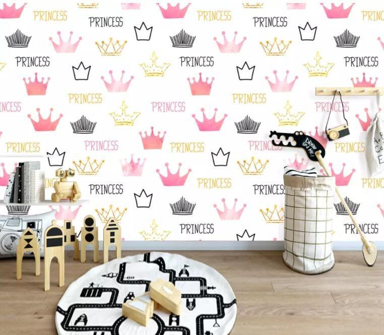 3D Kids, Cartoon, Crown element Wallpaper-Nursery- Jess Art Decoration