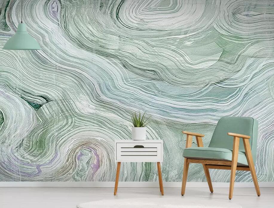 3D Emerald green, Wavy, Marbled texture Wallpaper- Jess Art Decoration