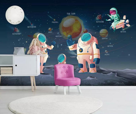 3D Kids, Space, Astronaut Wallpaper-Nursery- Jess Art Decoration