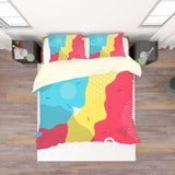3D Abstract, Color block Bedding Set Quilt Cover Quilt Duvet Cover ,Pillowcases Personalized  Bedding,Queen, King ,Full, Double 3 Pcs- Jess Art Decoration