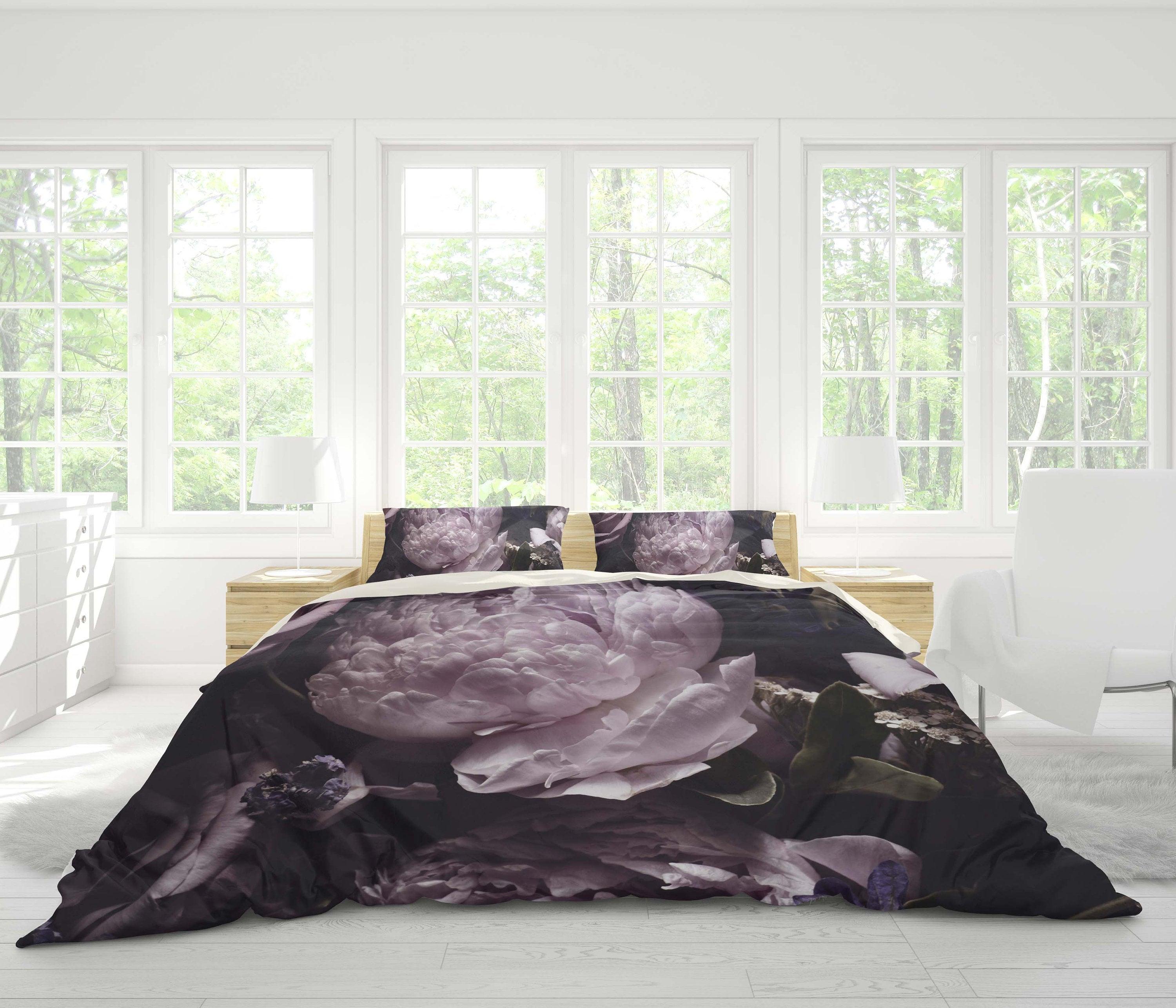 3D Dark style, Rose Bedding Set Quilt Cover Quilt Duvet Cover ,Pillowcases Personalized  Bedding,Queen, King ,Full, Double 3 Pcs- Jess Art Decoration