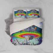 3D Abstract, Colorful, Graffiti Bedding Set Quilt Cover Quilt Duvet Cover ,Pillowcases Personalized  Bedding,Queen, King ,Full, Double 3 Pcs- Jess Art Decoration