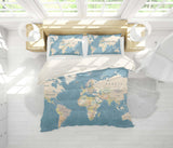 3D Traditional, World map Bedding Set Quilt Cover Quilt Duvet Cover ,Pillowcases Personalized  Bedding,Queen, King ,Full, Double 3 Pcs- Jess Art Decoration
