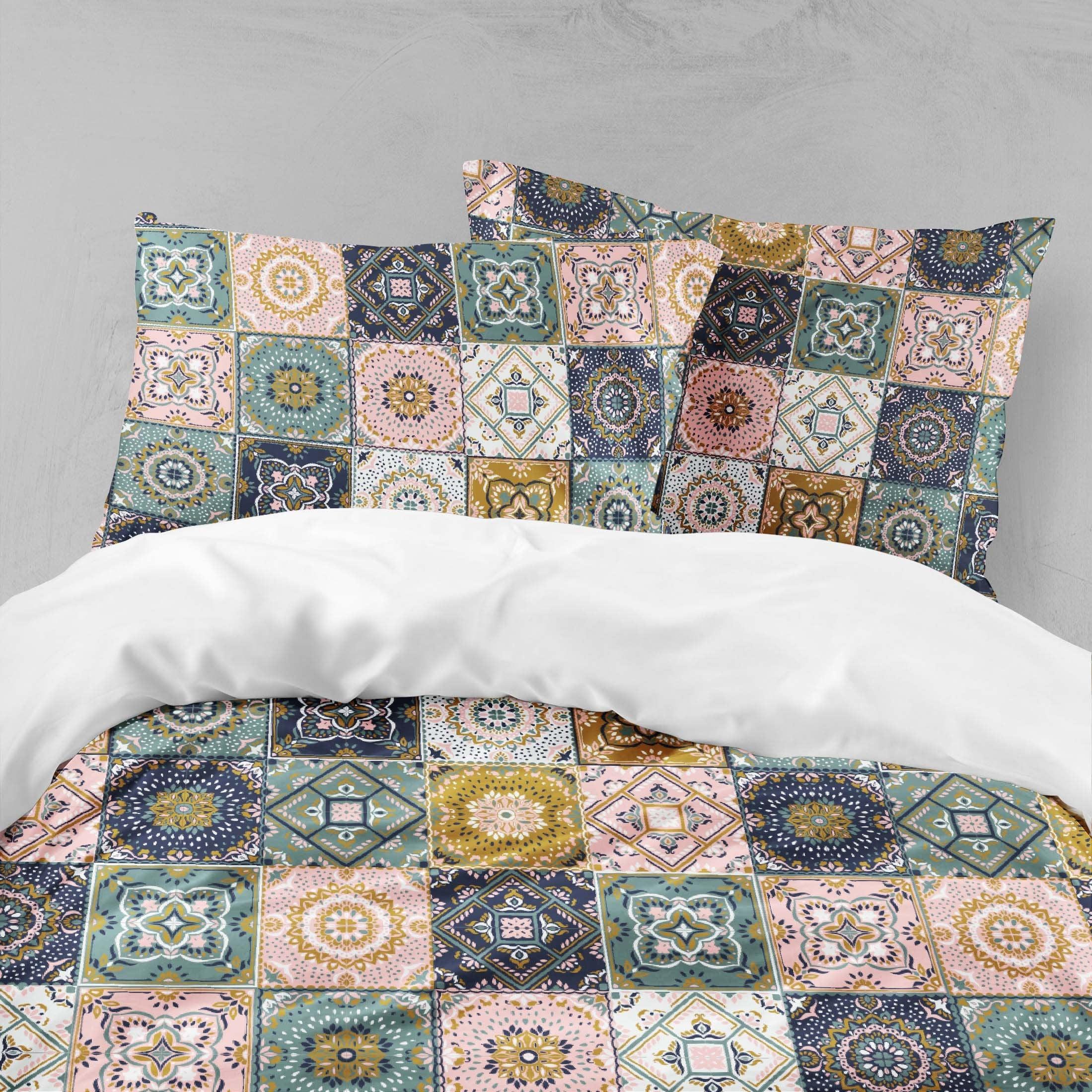 3D Colorful, National pattern Bedding Set Quilt Cover Quilt Duvet Cover ,Pillowcases Personalized  Bedding,Queen, King ,Full, Double 3 Pcs- Jess Art Decoration