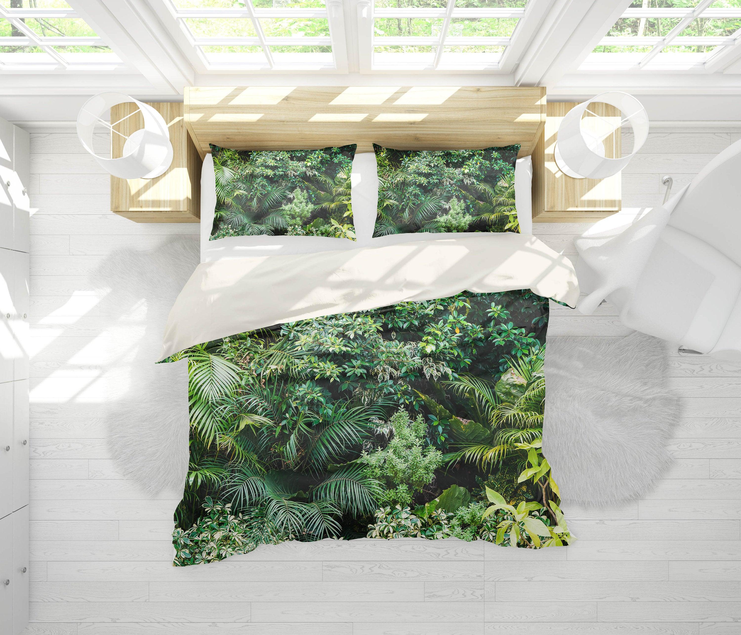 3D Tropical plant Bedding Set Quilt Cover Quilt Duvet Cover ,Pillowcases Personalized  Bedding,Queen, King ,Full, Double 3 Pcs- Jess Art Decoration