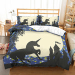 3D Cartoon  Fantasy  Unicorn  Quilt Cover Set Bedding Set Pillowcases- Jess Art Decoration