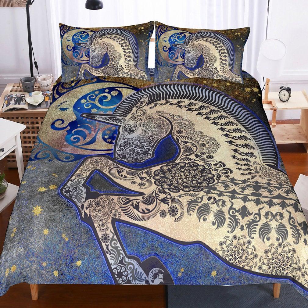 3D National style  Unicorn  Quilt Cover Set Bedding Set Pillowcases- Jess Art Decoration